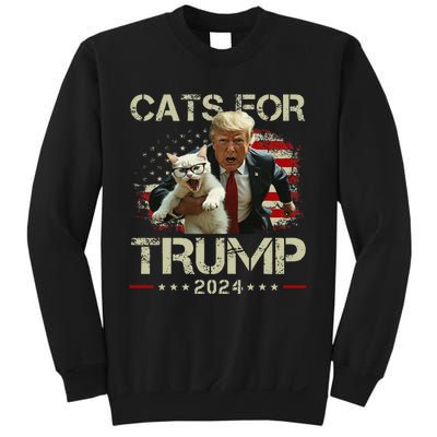 Cats For Trump 2024 Funny Vote For Trump Cats 2024 Gift Sweatshirt