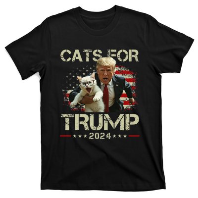 Cats For Trump 2024 Funny Vote For Trump Cats 2024 Gift T-Shirt