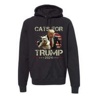 Cats For Trump 2024 Funny Vote For Trump Cats 2024 Gift Premium Hoodie