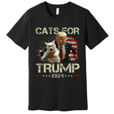 Cats For Trump 2024 Funny Vote For Trump Cats 2024 Gift Premium T-Shirt