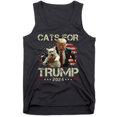 Cats For Trump 2024 Funny Vote For Trump Cats 2024 Gift Tank Top