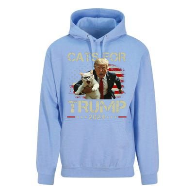 Cats For Trump 2024 Funny Vote For Trump Cats 2024 Gift Unisex Surf Hoodie