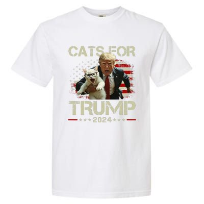 Cats For Trump 2024 Funny Vote For Trump Cats 2024 Gift Garment-Dyed Heavyweight T-Shirt