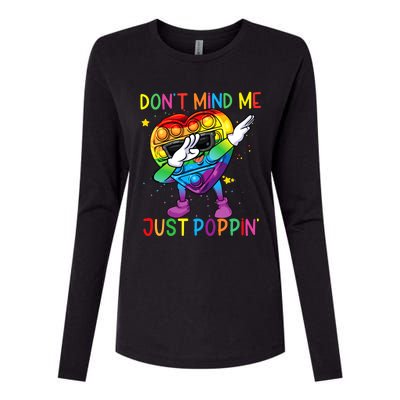 Colorful Fidget Toy DonT Mind Me Just Poppin Pop It Womens Cotton Relaxed Long Sleeve T-Shirt