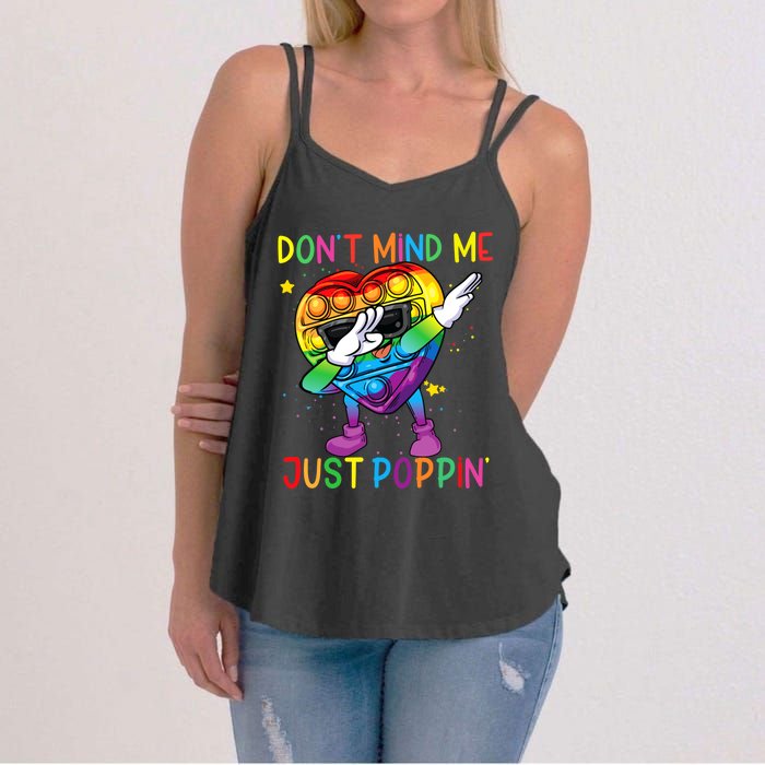 Colorful Fidget Toy DonT Mind Me Just Poppin Pop It Women's Strappy Tank