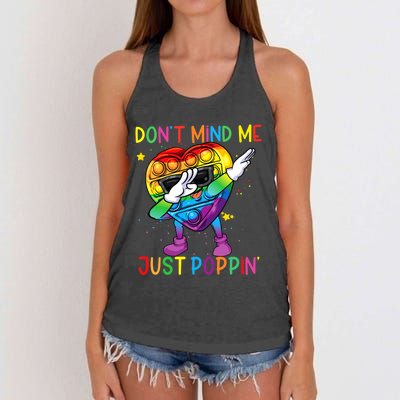 Colorful Fidget Toy DonT Mind Me Just Poppin Pop It Women's Knotted Racerback Tank