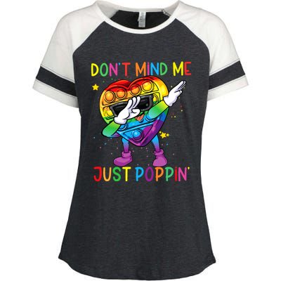 Colorful Fidget Toy DonT Mind Me Just Poppin Pop It Enza Ladies Jersey Colorblock Tee