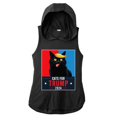 Cats For Trump 2024 Sarcastic For Vance Trump President Cat Ladies PosiCharge Tri-Blend Wicking Draft Hoodie Tank