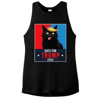 Cats For Trump 2024 Sarcastic For Vance Trump President Cat Ladies PosiCharge Tri-Blend Wicking Tank