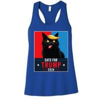 Cats For Trump 2024 Sarcastic For Vance Trump President Cat Women's Racerback Tank