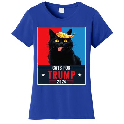 Cats For Trump 2024 Sarcastic For Vance Trump President Cat Women's T-Shirt