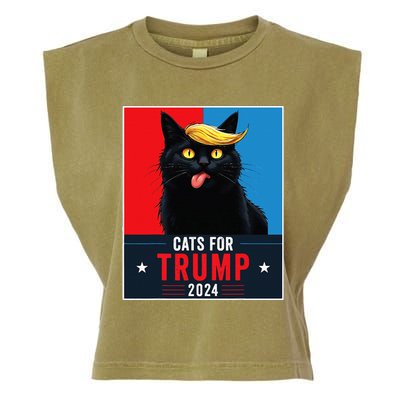 Cats For Trump 2024 Sarcastic For Vance Trump President Cat Garment-Dyed Women's Muscle Tee