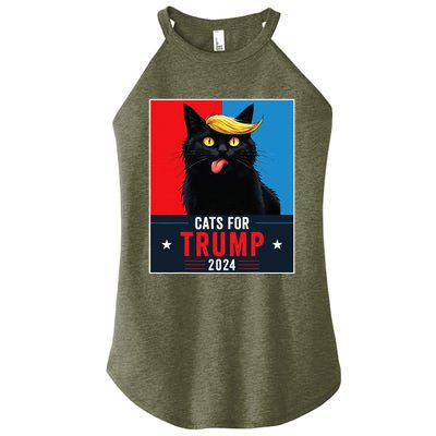 Cats For Trump 2024 Sarcastic For Vance Trump President Cat Women's Perfect Tri Rocker Tank