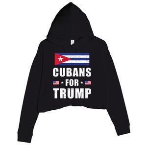 Cubans For Trump Cuban American Patriotic Crop Fleece Hoodie