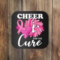 Cheer For The Cure Breast Cancer Awareness Coaster