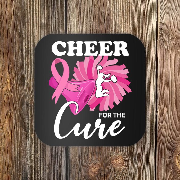 Cheer For The Cure Breast Cancer Awareness Coaster