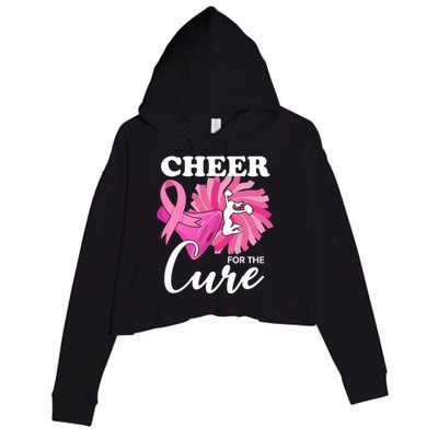 Cheer For The Cure Breast Cancer Awareness Crop Fleece Hoodie