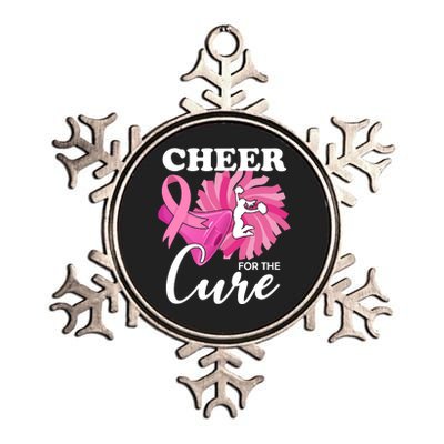 Cheer For The Cure Breast Cancer Awareness Metallic Star Ornament