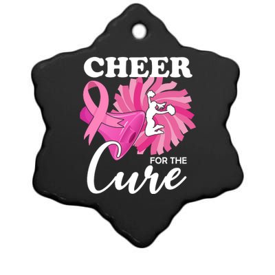 Cheer For The Cure Breast Cancer Awareness Ceramic Star Ornament