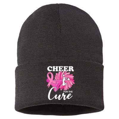 Cheer For The Cure Breast Cancer Awareness Sustainable Knit Beanie