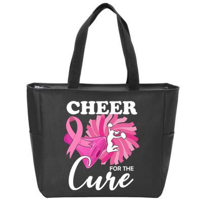 Cheer For The Cure Breast Cancer Awareness Zip Tote Bag