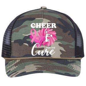 Cheer For The Cure Breast Cancer Awareness Retro Rope Trucker Hat Cap