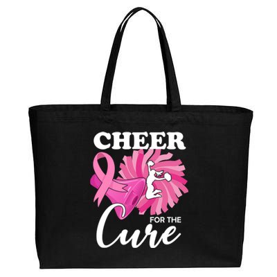 Cheer For The Cure Breast Cancer Awareness Cotton Canvas Jumbo Tote