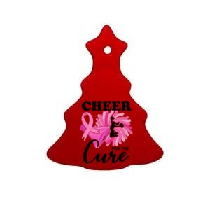 Cheer For The Cure Breast Cancer Awareness Ceramic Tree Ornament