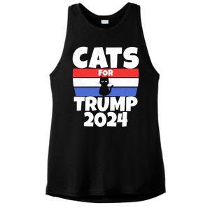 Cats For Trump 2024 Ladies PosiCharge Tri-Blend Wicking Tank