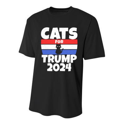 Cats For Trump 2024 Youth Performance Sprint T-Shirt