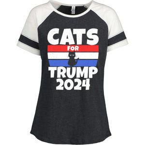 Cats For Trump 2024 Enza Ladies Jersey Colorblock Tee