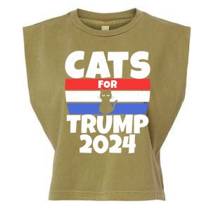 Cats For Trump 2024 Garment-Dyed Women's Muscle Tee