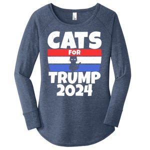 Cats For Trump 2024 Women's Perfect Tri Tunic Long Sleeve Shirt