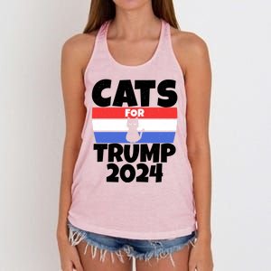 Cats For Trump 2024 Women's Knotted Racerback Tank