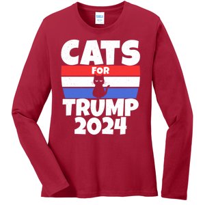 Cats For Trump 2024 Ladies Long Sleeve Shirt