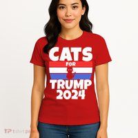 Cats For Trump 2024 Womens T-Shirt