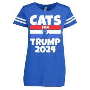 Cats For Trump 2024 Enza Ladies Jersey Football T-Shirt