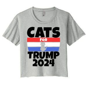 Cats For Trump 2024 Women's Crop Top Tee