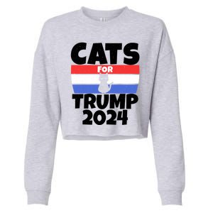 Cats For Trump 2024 Cropped Pullover Crew