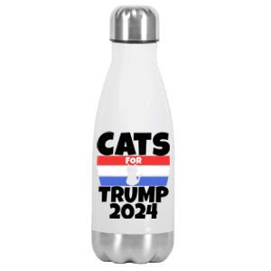 Cats For Trump 2024 Stainless Steel Insulated Water Bottle