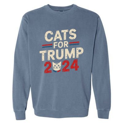 Cats For Trump Funny Election Garment-Dyed Sweatshirt