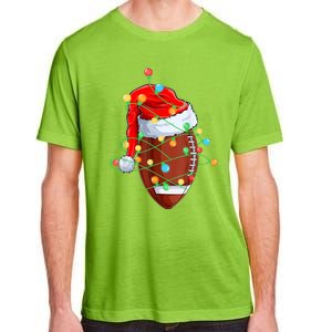 Christmas Football Team Player Santa Hat Funny Xmas Football Adult ChromaSoft Performance T-Shirt