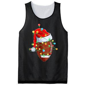 Christmas Football Team Player Santa Hat Funny Xmas Football Mesh Reversible Basketball Jersey Tank