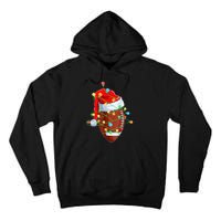 Christmas Football Team Player Santa Hat Funny Xmas Football Tall Hoodie