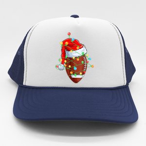 Christmas Football Team Player Santa Hat Funny Xmas Football Trucker Hat