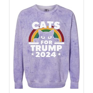 Cats For Trump Colorblast Crewneck Sweatshirt