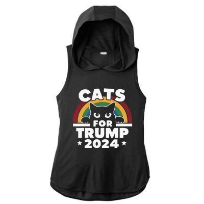 Cats For Trump Ladies PosiCharge Tri-Blend Wicking Draft Hoodie Tank