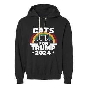 Cats For Trump Garment-Dyed Fleece Hoodie