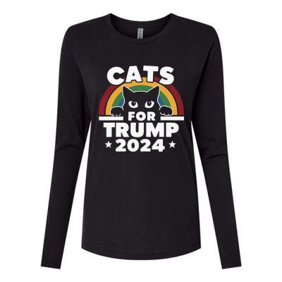 Cats For Trump Womens Cotton Relaxed Long Sleeve T-Shirt