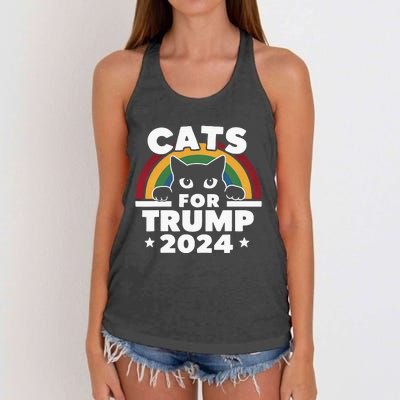 Cats For Trump Women's Knotted Racerback Tank